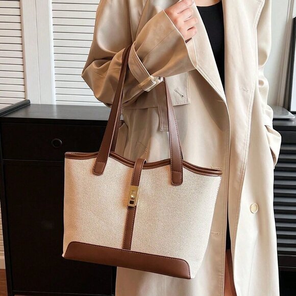 Multicolor Casual Women's Business Foldable Dual Strap Tote Bag - Picture 5 of 8